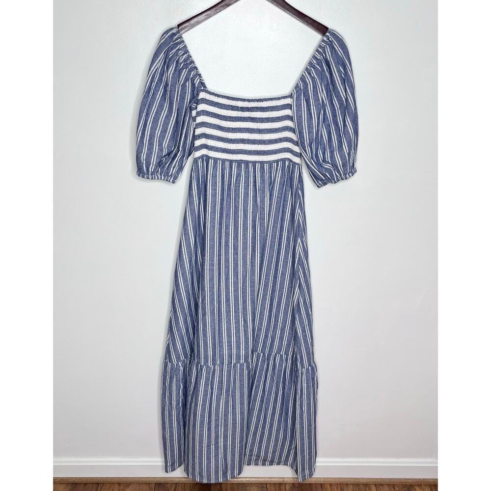 Emerson Fry Love Tomas Striped Cotton Maxi Dress XS S Blue Cottagecore Boho NWT - Picture 12 of 12